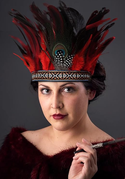 Peacock Feather Crown Carnival Headpiece