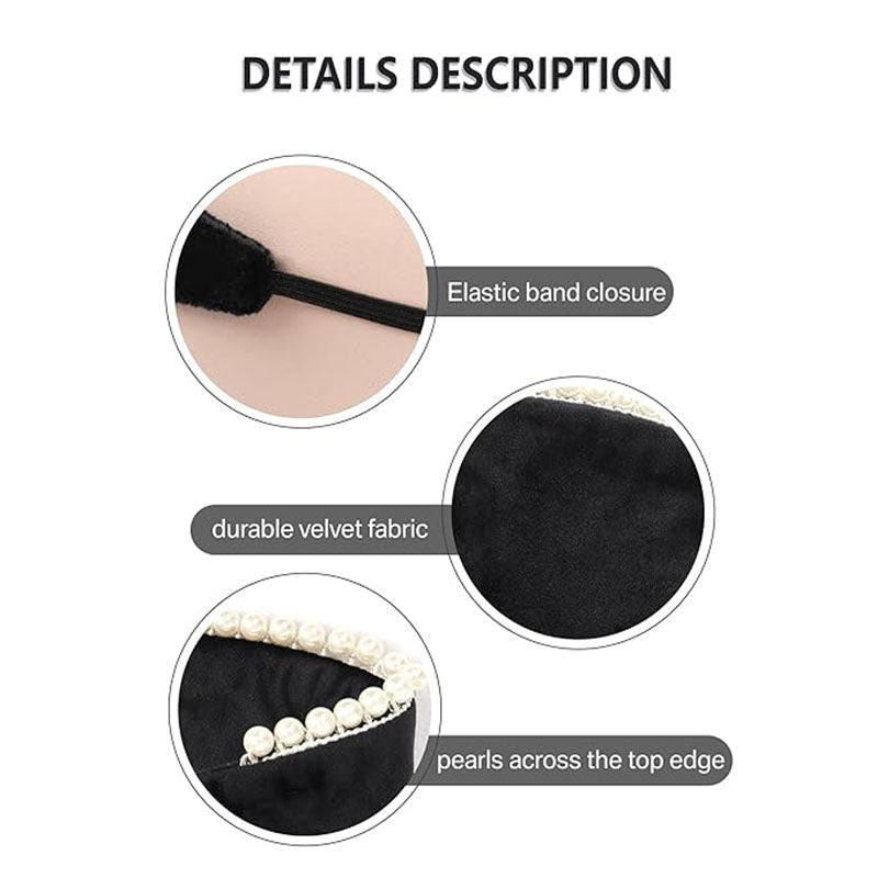 Anne Headband Velvet Pearl Tudor French Hood Gothic Renaissance Halloween Hair Costume Accessories