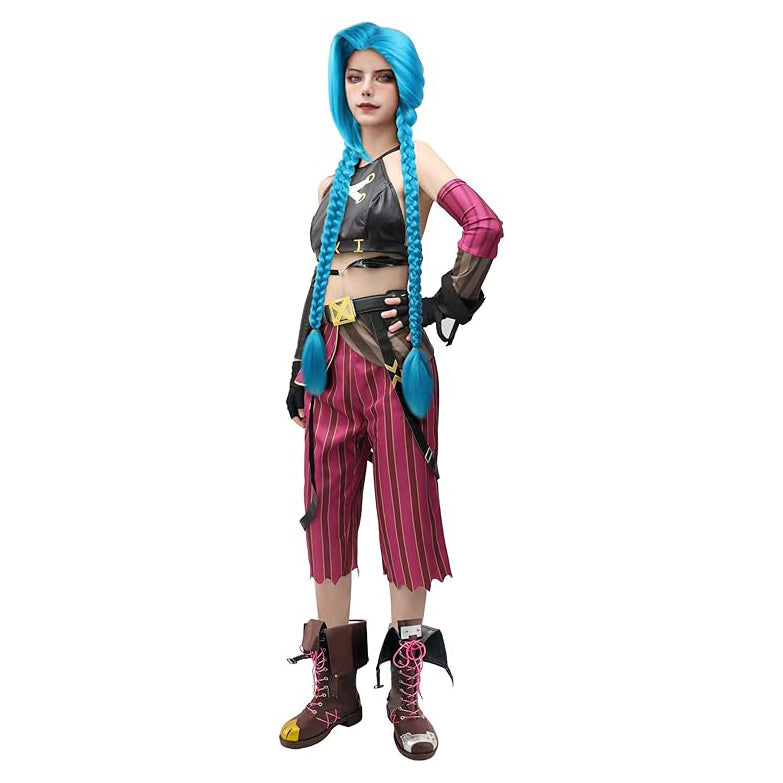 Women Cosplay Costume Outfit with Golves and Waist Belt for Halloween