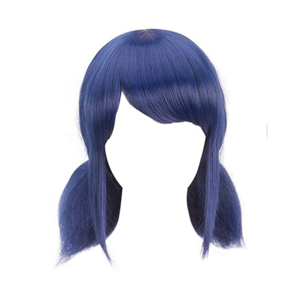 Anime Cosplay Wig For Girls Women Blue Hair With Red Rope