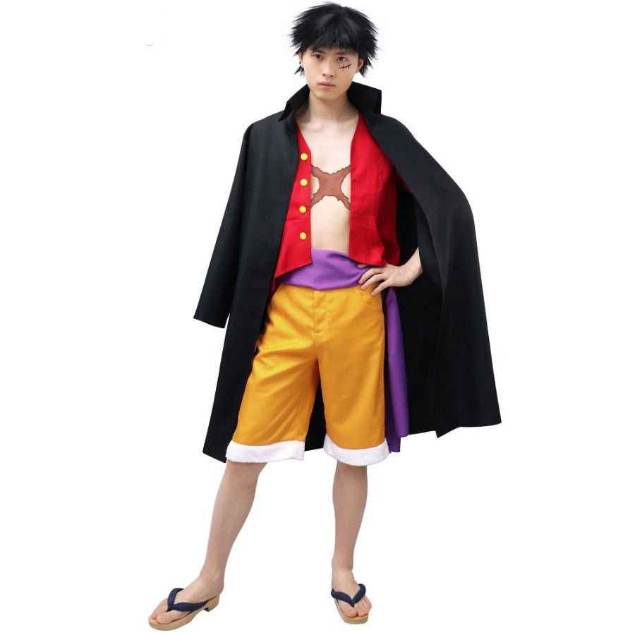 Monkey D. Luffy Pirate King One Piece Hooded Cloak Coat - AnimeBape
