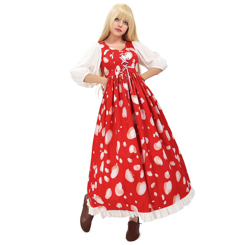 mushroom dress Sarah's Silks Dress-Up Kinoko Kids 6XL Order down for form fitted look Life is Good - Womens
