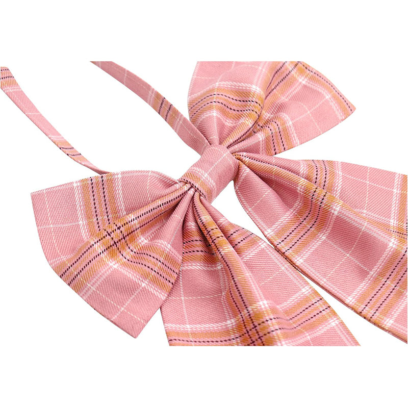2 Pcs Necktie Bow Tie Unisex Uniform Adjustable Plaid Tartan Bow Tie Necktie Set Cosplay Costume Accessories For Halloween Party