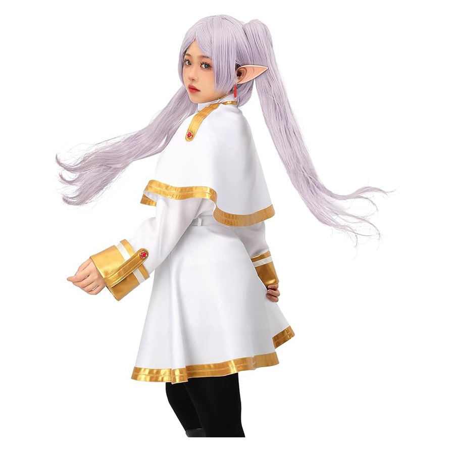 Frieren Costume Elf Cosplay White Cape Skirt Uniform