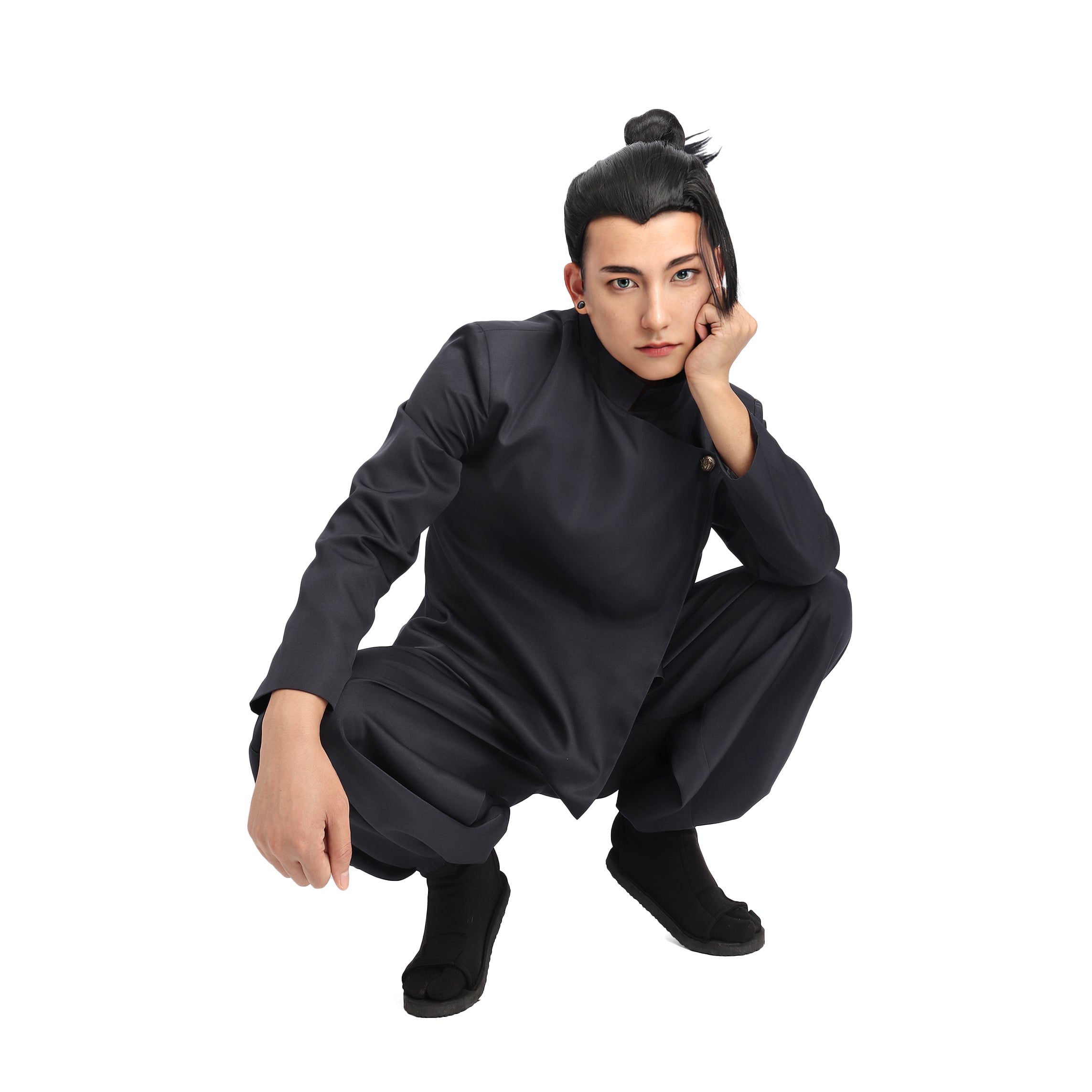 男性の米国サイズ五条悟コスプレ衣装制服 Ouitfit と目隠し