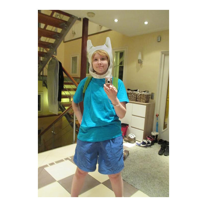 Finn Hat White Bunny Ears for Easter Day Costume Halloween