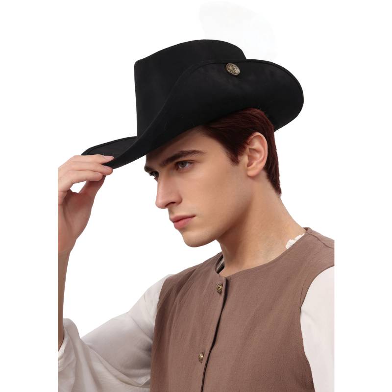 Unisex Medieval Renaissance Musketeer Hat Colonial Tricorn Cap Headwear Hat Costume Accessories