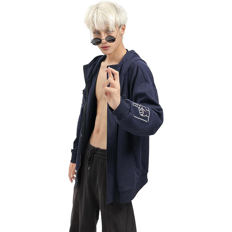 Satoru Hoodie Men Full Zipper Sweatshirt