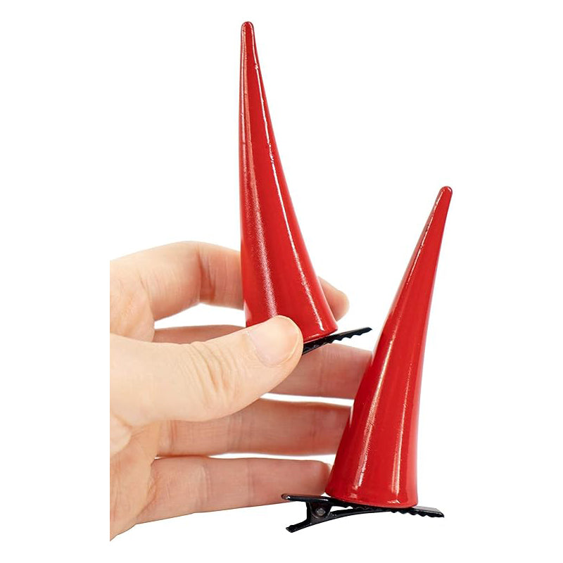 Red Cosplay Horns Hair Clips Headwear