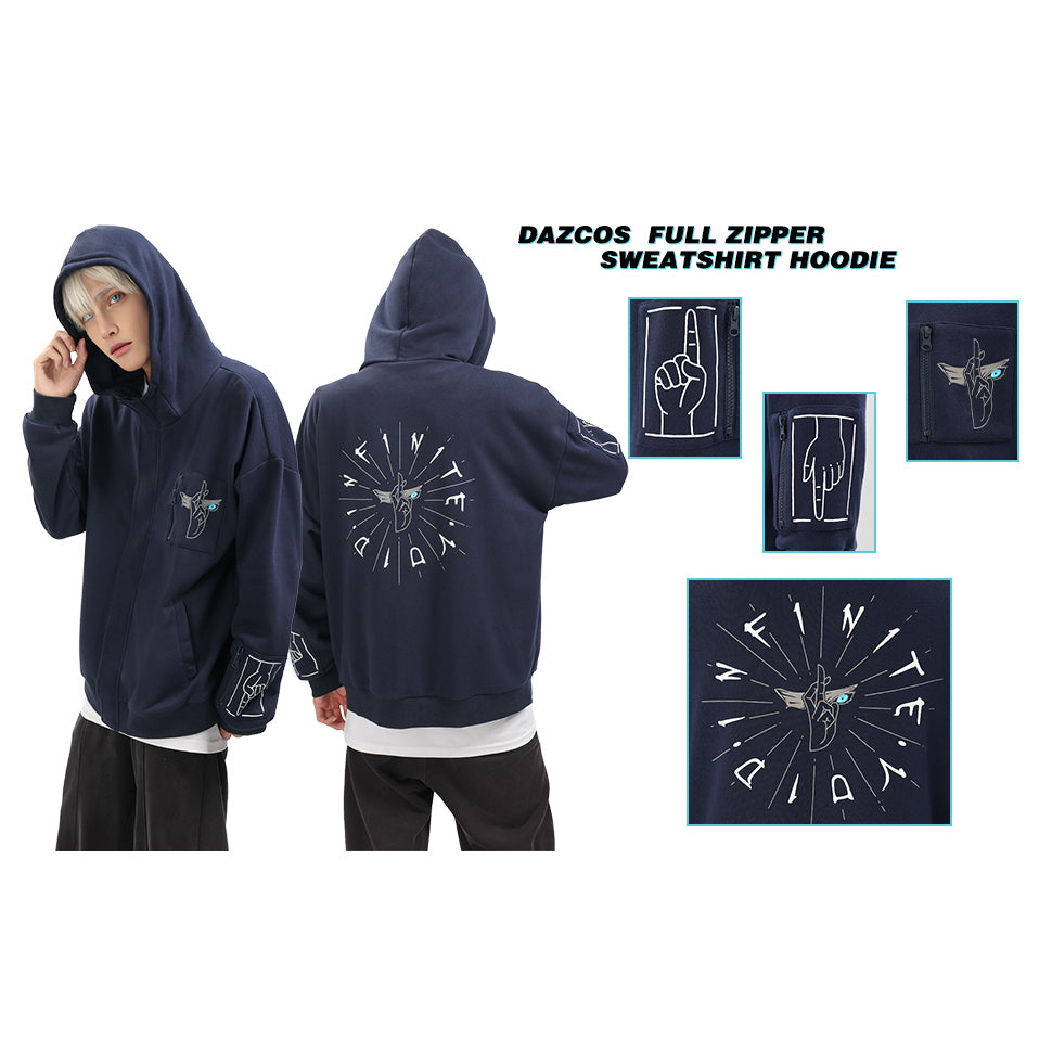 Satoru Hoodie Men Full Zipper Sweatshirt