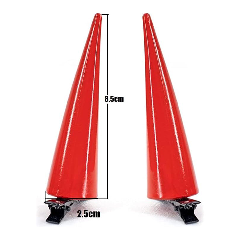 Red Cosplay Horns Hair Clips Headwear