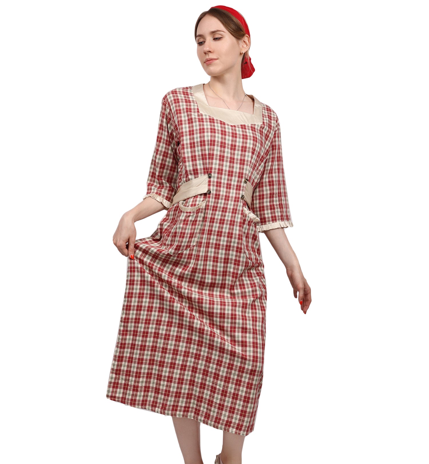 1920s Style Smock Tops with Belt, Women&