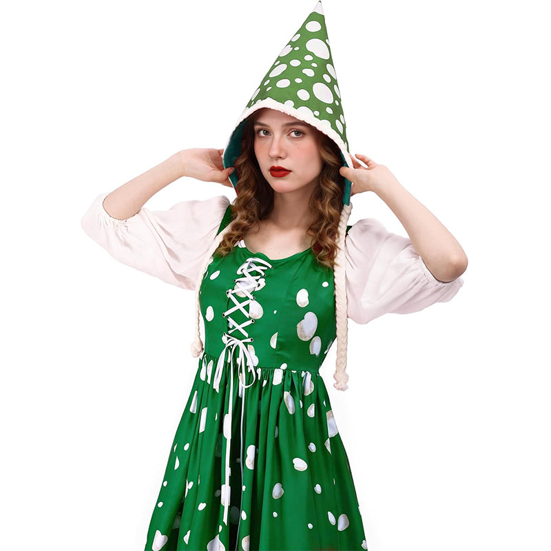 Adult Mushroom Hat Fairy Gnome Dwarf Hat Pixie Hood Cottagecore Elf Cosplay Costume Accessories