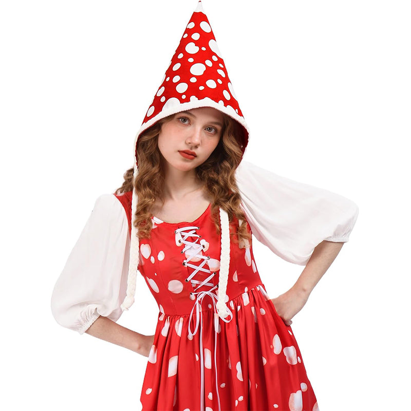 Adult Mushroom Hat Fairy Gnome Dwarf Hat Pixie Hood Cottagecore Elf Cosplay Costume Accessories