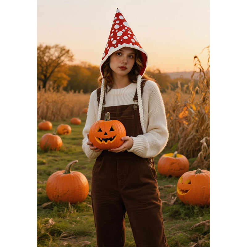 Adult Mushroom Hat Fairy Gnome Dwarf Hat Pixie Hood Cottagecore Elf Cosplay Costume Accessories