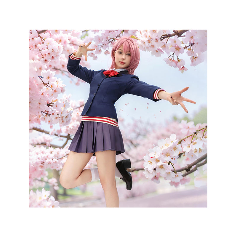 Aira Cosplay Costume School Uniform Skirt Sweater Necktie with Socks Full Set Outfit For Halloween Party