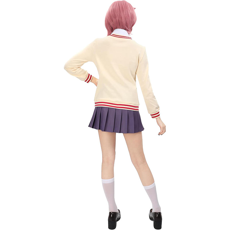 Aira Cosplay Costume School Uniform Skirt Sweater Necktie with Socks Full Set Outfit For Halloween Party