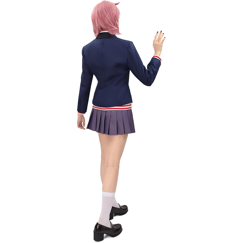 Aira Cosplay Costume School Uniform Skirt Sweater Necktie with Socks Full Set Outfit For Halloween Party