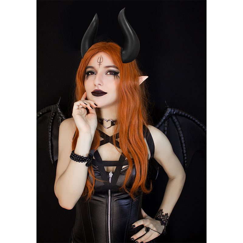 Albedo Demon Devil Horns Cosplay Clip Headwear Accessories for Halloween Party