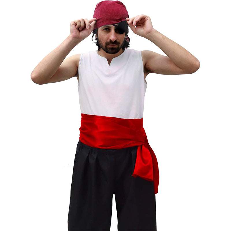 Anime Karate Sash Kung Fu Suit Satin Waist Belt 2 PCS 126”*13” Pirate Cosplay Sash Costume Accessories For Halloween Party