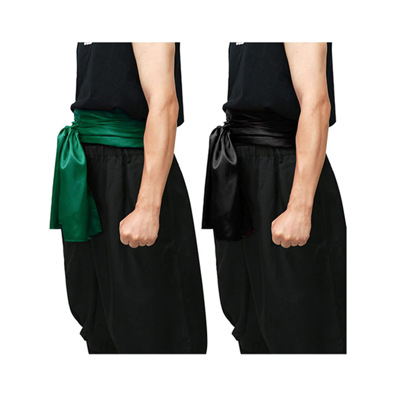 Anime Karate Sash Kung Fu Suit Satin Waist Belt 2 PCS 126”*13” Pirate Cosplay Sash Costume Accessories For Halloween Party