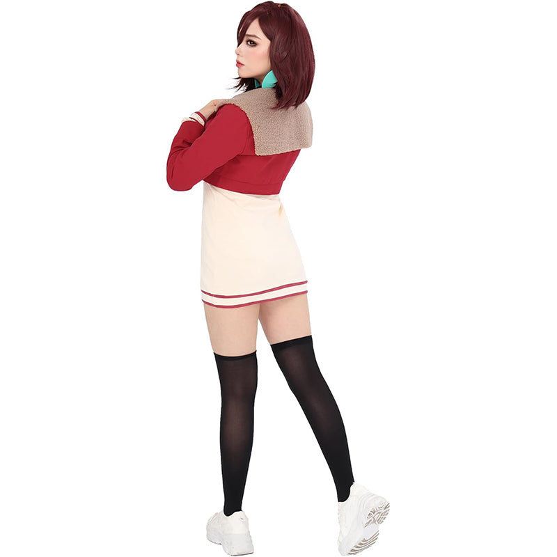 Ayase Cosplay Costume Full Set Outfit Red Suite Jacket Knitted Dress for Halloween Party