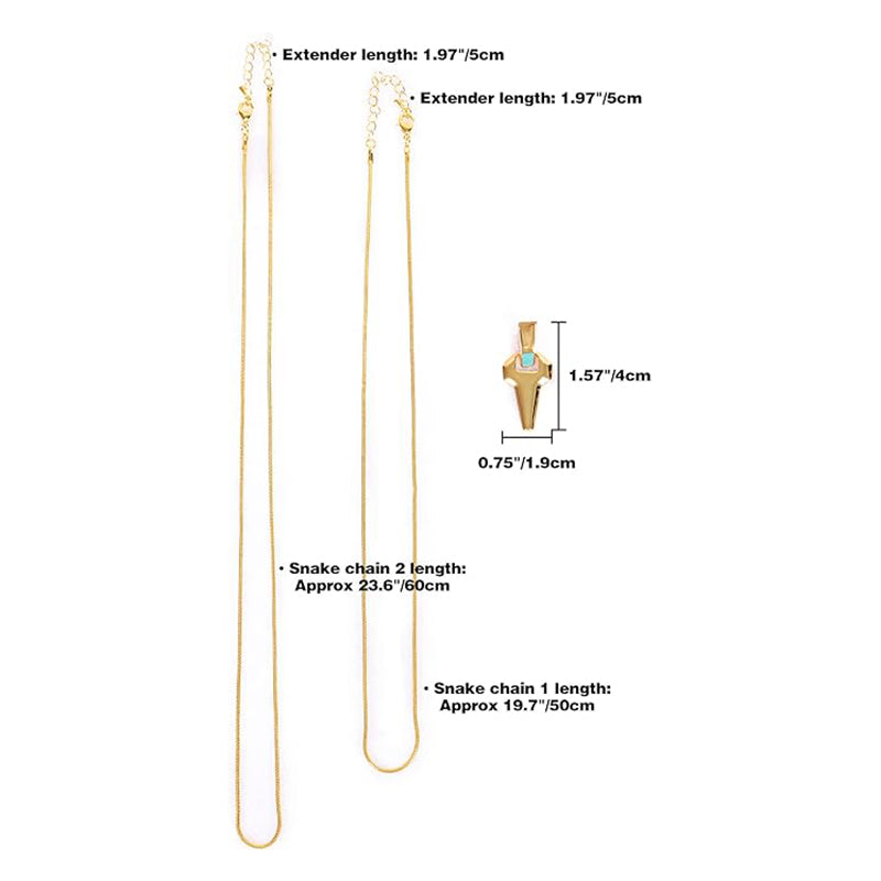David Cosplay Necklaces Snake Chain Pedant 2 PCS Costume Accessories