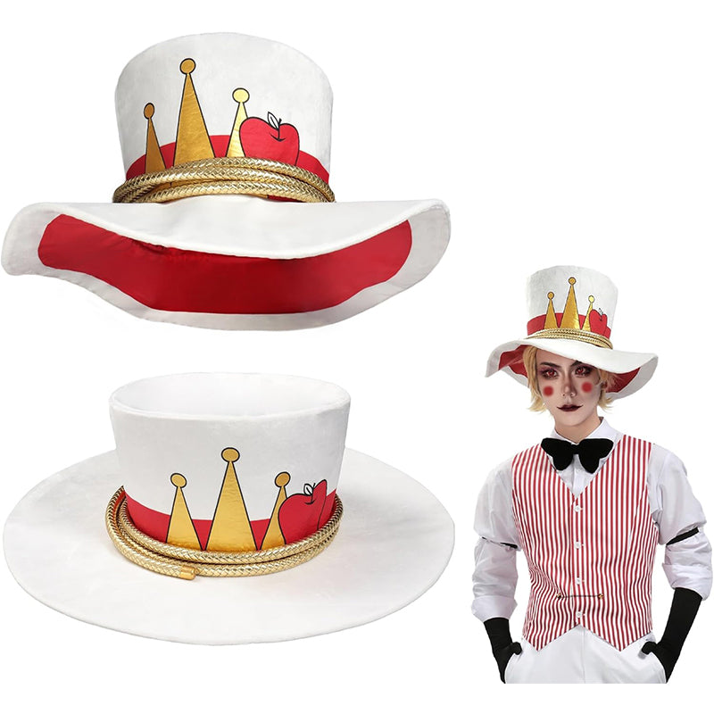 Lucifer Morningstar Cosplay Hat White Red Cap Costume Accessory For Halloween Party