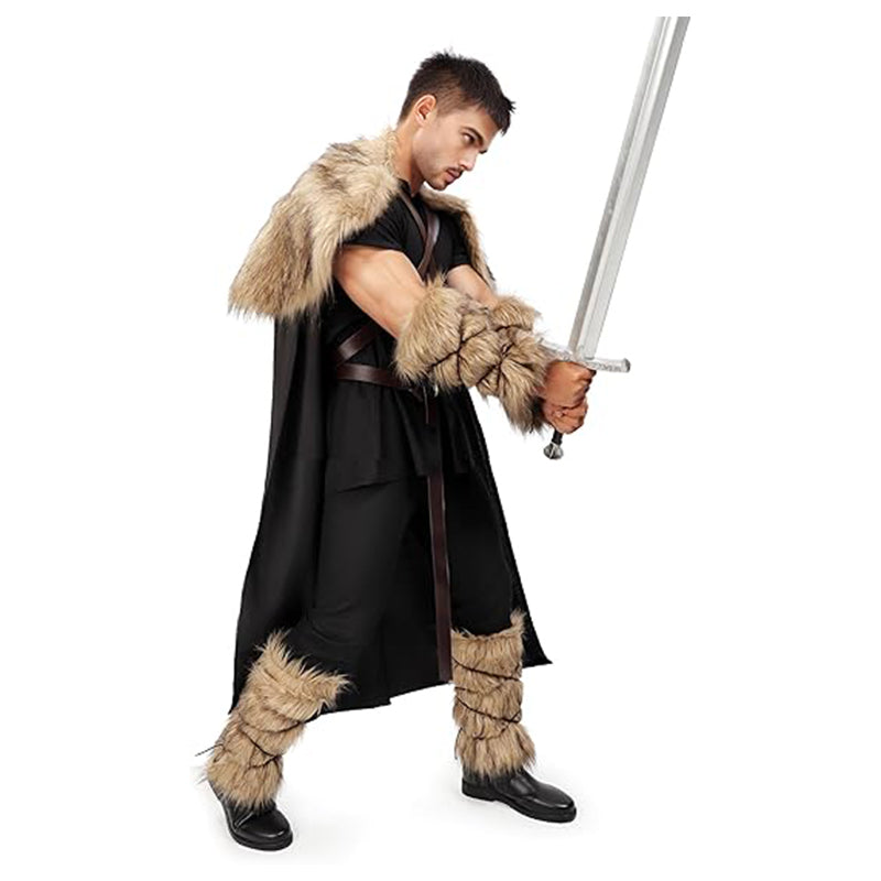 Medieval Bracers Faux Fur Renaissance Arm Wrap Hand Warmer Cosplay Costume Accessories