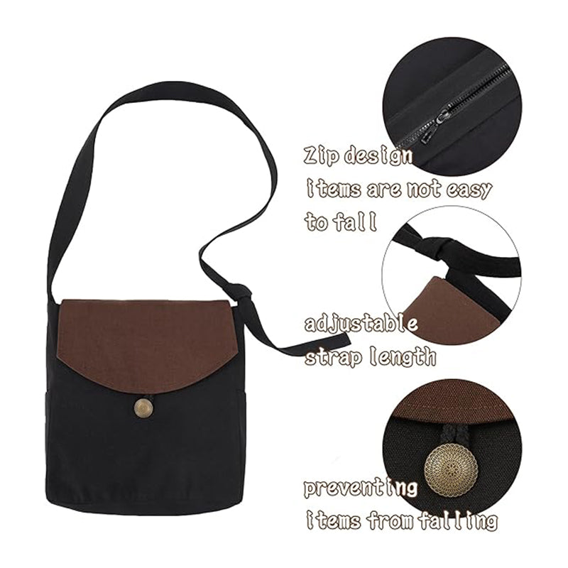 Medieval Canvas Bag Shoulder Handbag Crossbody Pouch Renaissance Vintage Waist Pack Coin Purse Costume Accessories