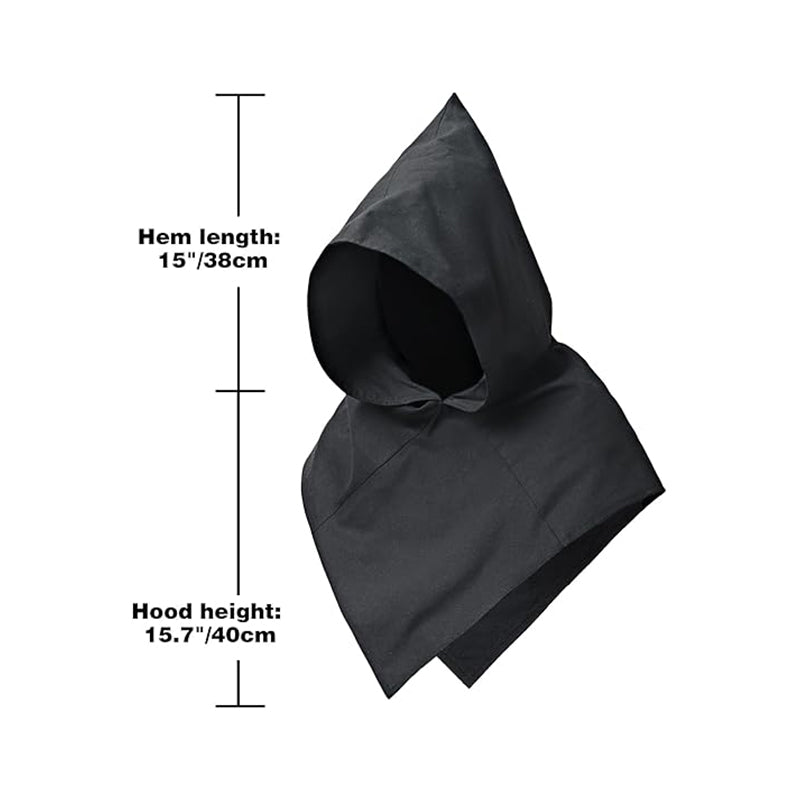 Medieval Cowl Hat Linen Pointed Hem Hooded Cloak Cape Ren Faire Hat Short Cape Cosplay Costume Accessories