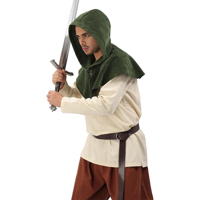 Medieval Cowl Hat Renaissance Cowl Cape Hooded Gothic Pagan Cosplay Costume Accessories