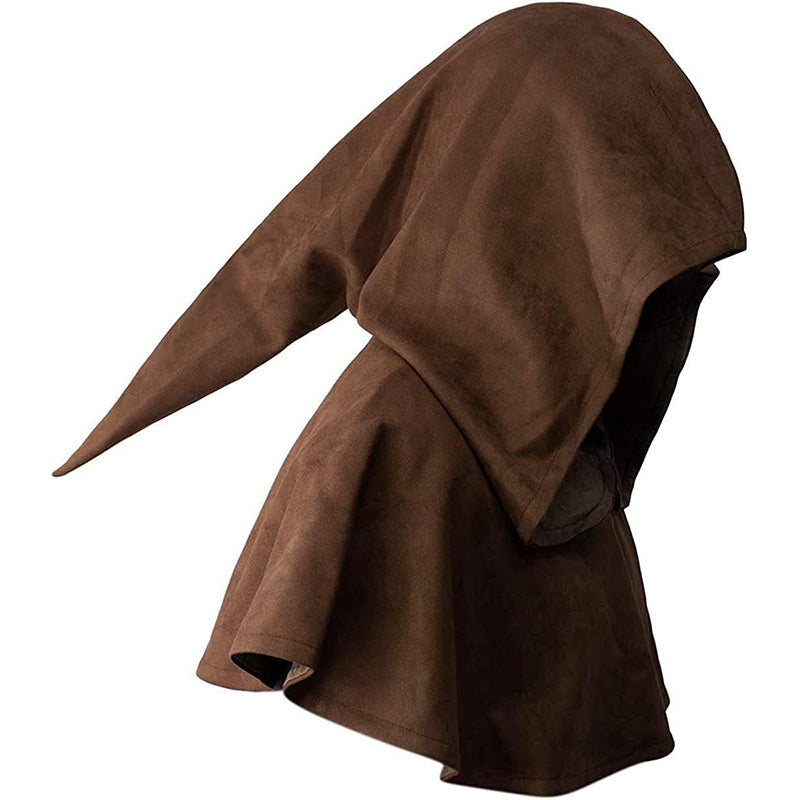 Medieval Cowl Hat Sturdy Faux Suede Pagan Cosplay Costume Accessories for Halloween Party