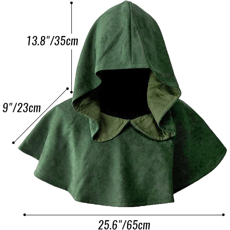 Medieval Cowl Hat Sturdy Faux Suede Pagan Cosplay Costume Accessories for Halloween Party