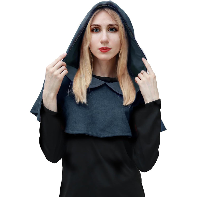Medieval Cowl Hat Sturdy Faux Suede Pagan Cosplay Costume Accessories for Halloween Party