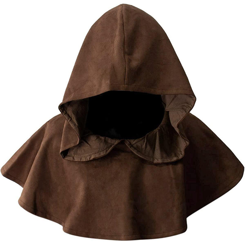 Medieval Cowl Hat Sturdy Faux Suede Pagan Cosplay Costume Accessories for Halloween Party
