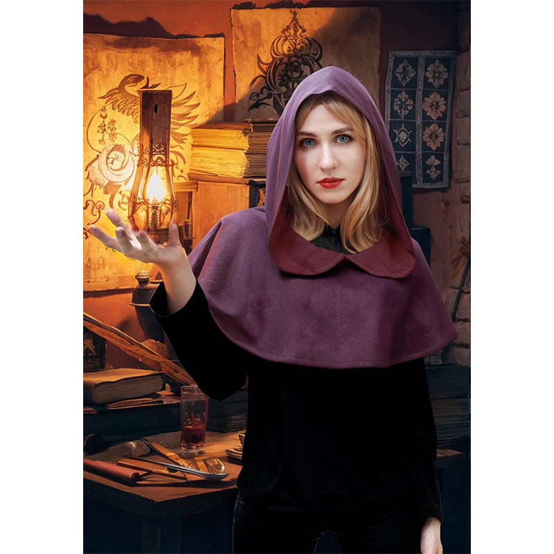 Medieval Cowl Hat Sturdy Faux Suede Pagan Cosplay Costume Accessories for Halloween Party