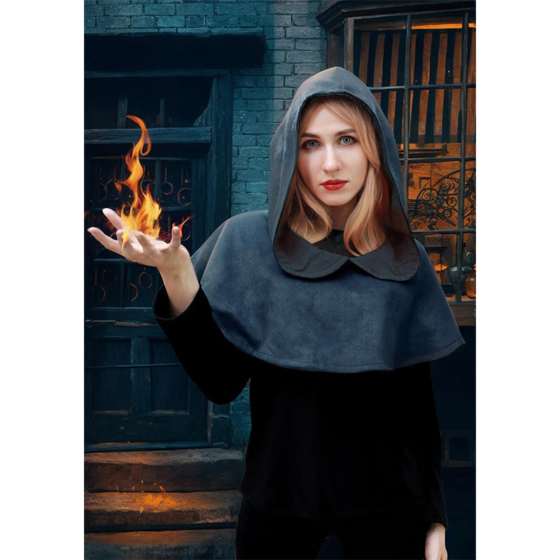 Medieval Cowl Hat Sturdy Faux Suede Pagan Cosplay Costume Accessories for Halloween Party