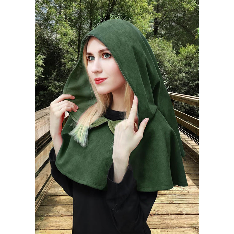 Medieval Cowl Hat Sturdy Faux Suede Pagan Cosplay Costume Accessories for Halloween Party