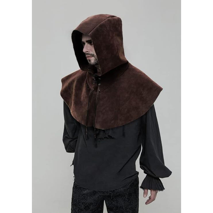 Medieval Cowl Hat Renaissance Cowl Cape Hooded Gothic Pagan Cosplay Costume Accessories