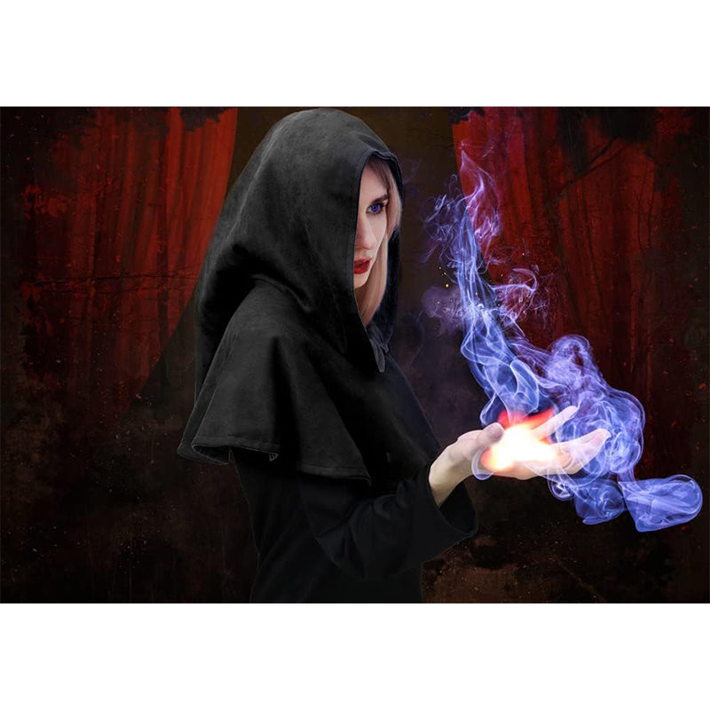 Medieval Cowl Hat Sturdy Faux Suede Pagan Cosplay Costume Accessories for Halloween Party