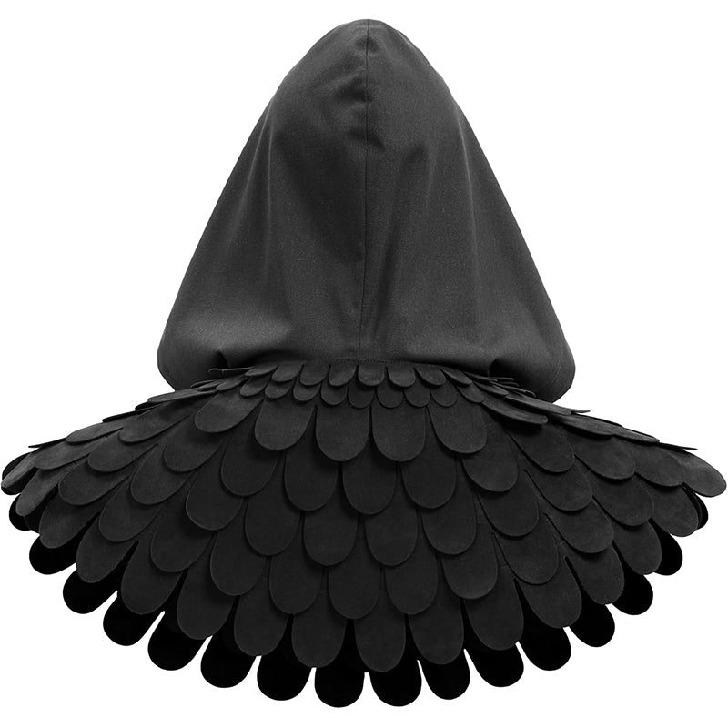 Medieval Cowl Scaly Hat Renaissance Cape Hooded Gothic Pagan Scale Neck Armor Costume Accessories