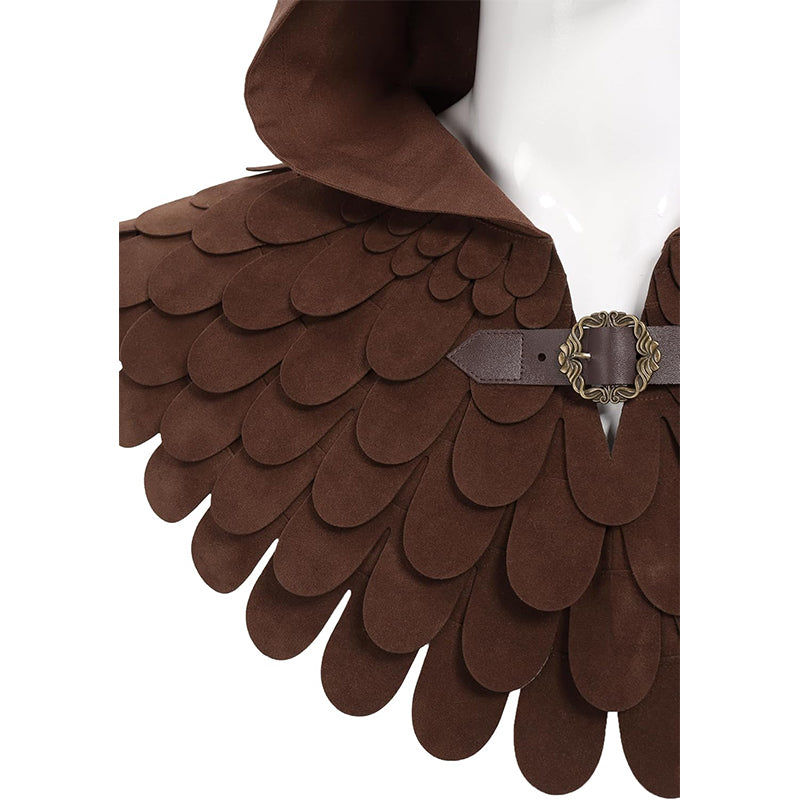 Medieval Cowl Scaly Hat Renaissance Cape Hooded Gothic Pagan Scale Neck Armor Costume Accessories