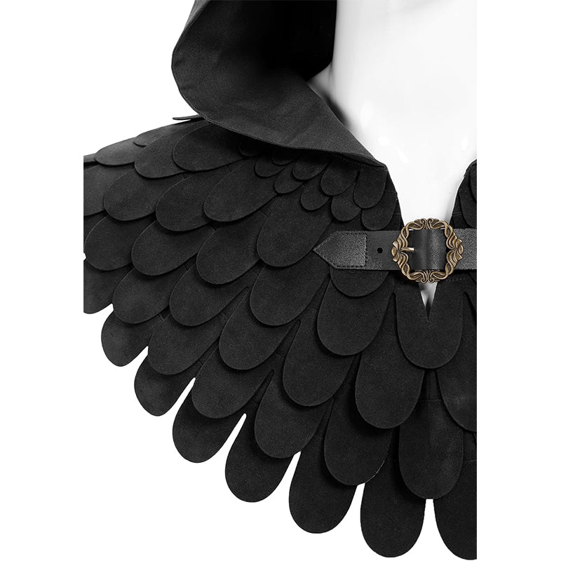 Medieval Cowl Scaly Hat Renaissance Cape Hooded Gothic Pagan Scale Neck Armor Costume Accessories