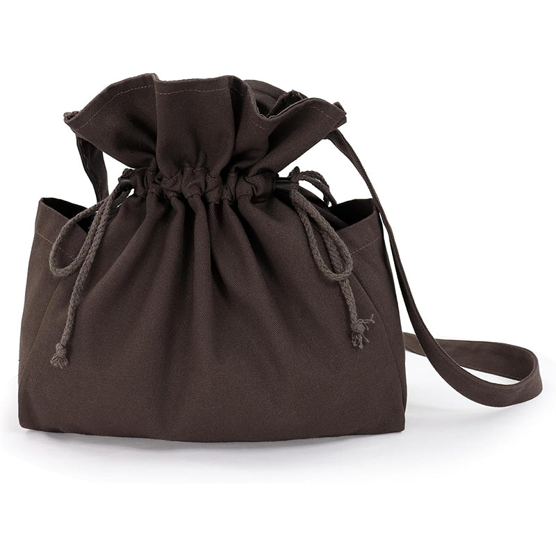 Medieval Drawstring Bag Canvas Shoulder Bag With Side Pockets Renaissance Ren Faire LARP Shoulder Bag Cosplay Costume Accessories