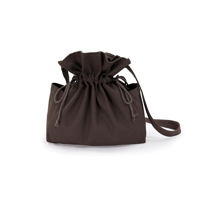 Medieval Drawstring Bag Canvas Shoulder Bag With Side Pockets Renaissance Ren Faire LARP Shoulder Bag Cosplay Costume Accessories