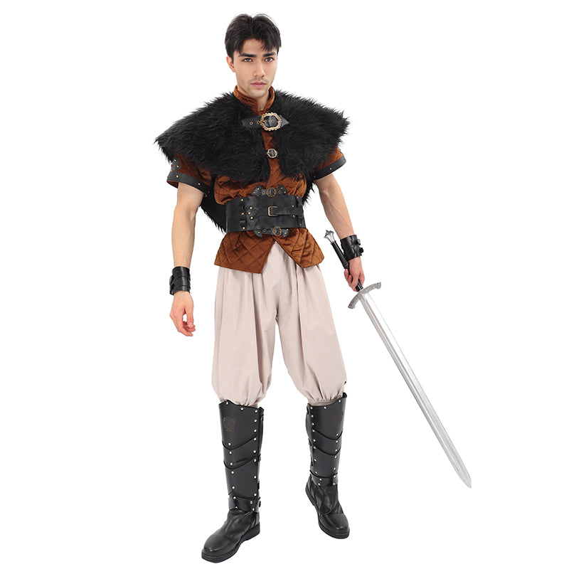 Medieval Faux Fur Collar Shawl Victorian Shoulder Wrap Collar Adjustable Cape Renaissance LARP Cape Costume Accessories