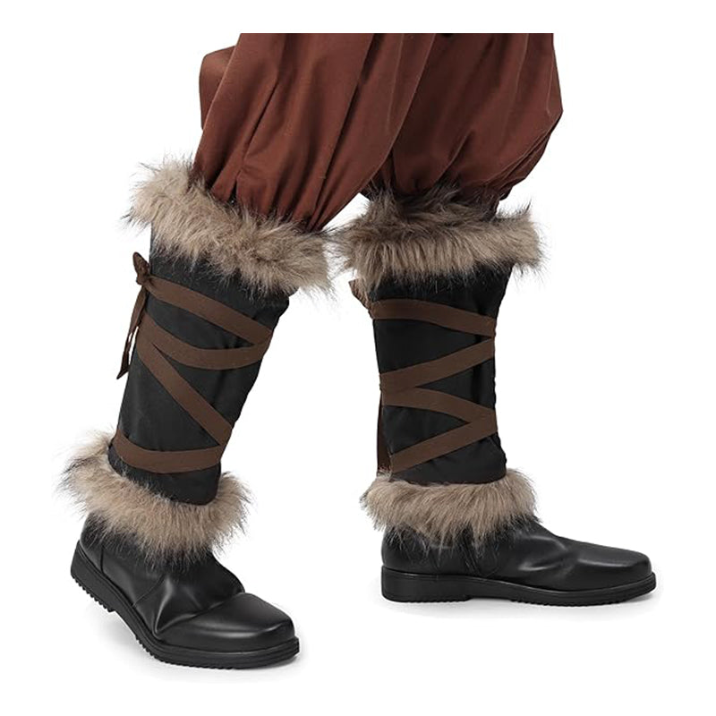 Medieval Faux Fur Leg Wraps Eskimo Cosplay Boots Covers LARP Renaissance Leg Covers Costume Accessories