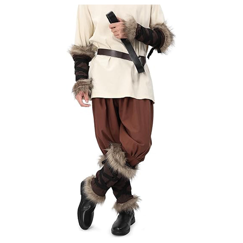 Medieval Faux Fur Leg Wraps Eskimo Cosplay Boots Covers LARP Renaissance Leg Covers Costume Accessories