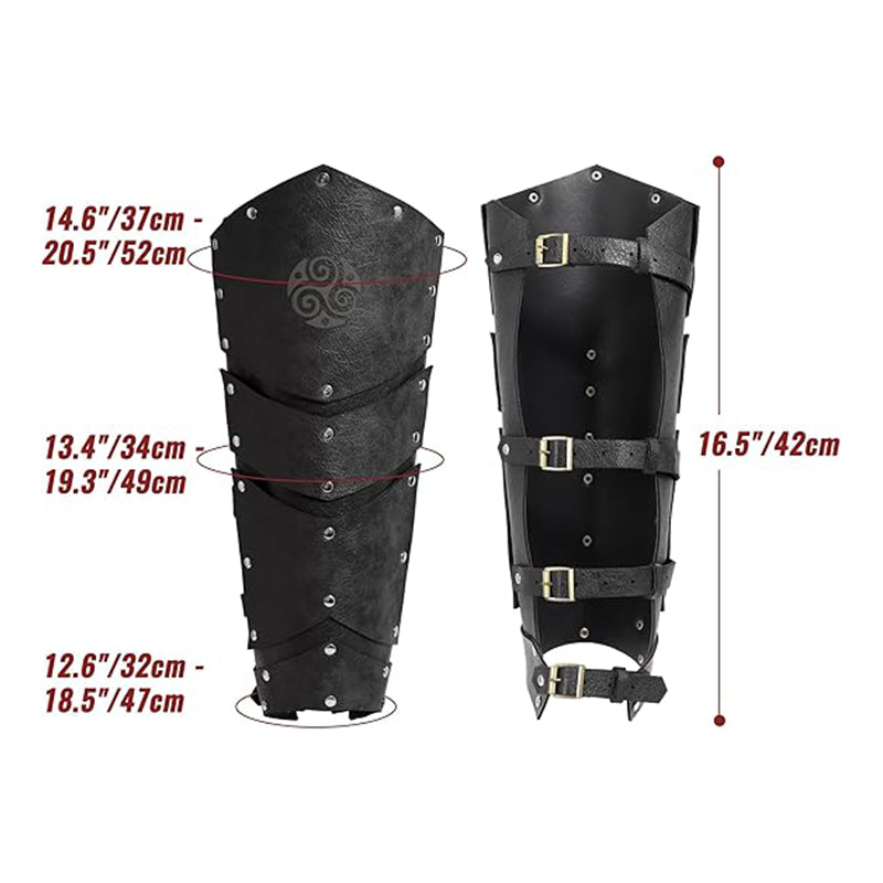 Medieval Faux Leather Leg Armor Boot Covers Vintage Renaissance Knight Gaiters Mercenary Leg Guards Cosplay Costume Accessories